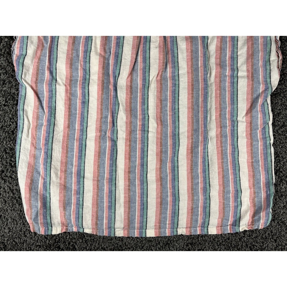 Women's Orvis Ladies Short Sleeve Button Up Linen Blend Shirt Top Stripe XL - Picture 7 of 10